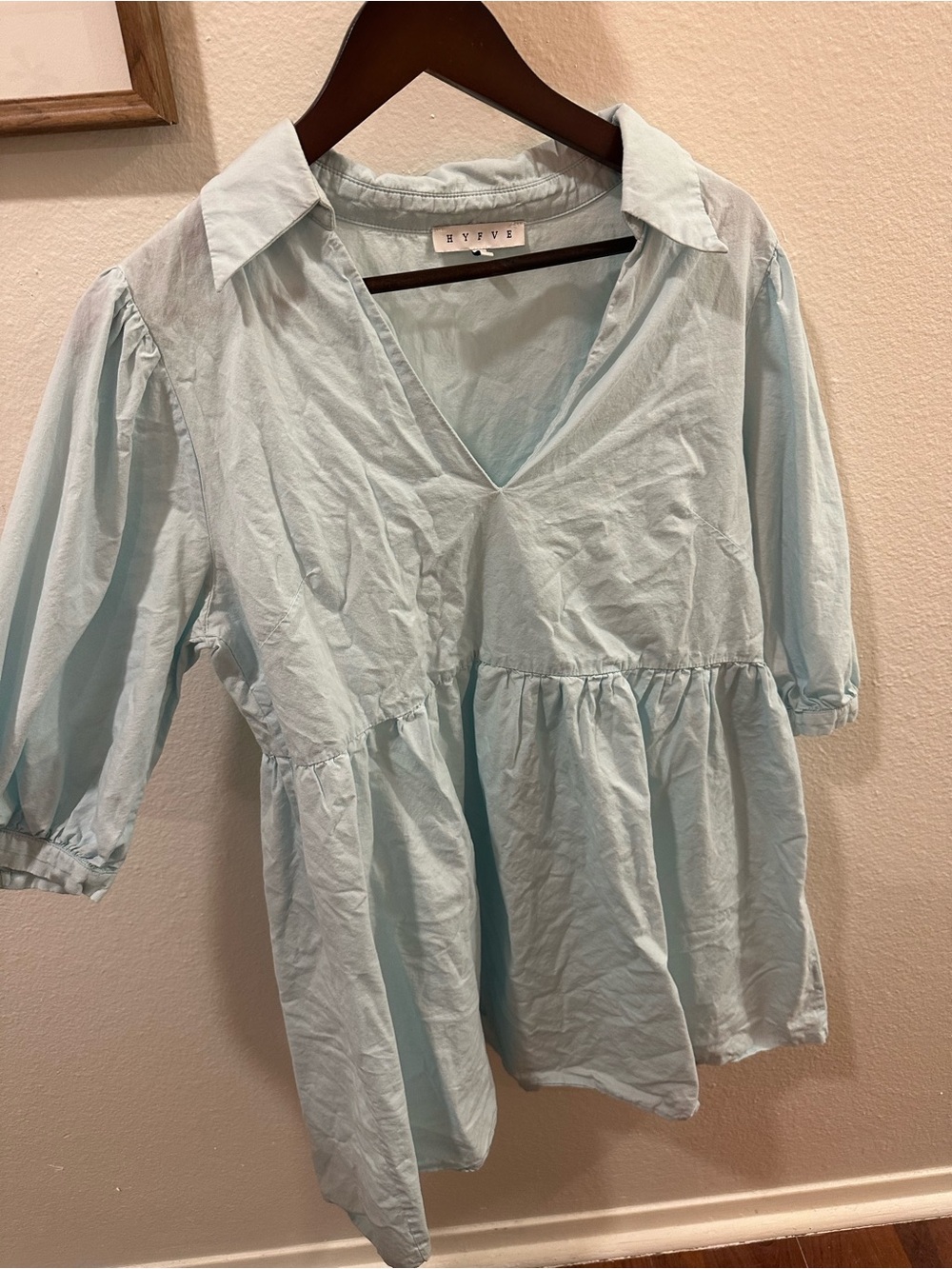 HYFVE Pale Blue V-Neck Peplum Tunic